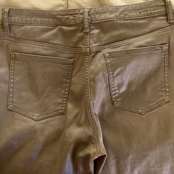 RALPH LAUREN COATED JEANS SIZE 12 DARK BROWN NWOT - Picture 4 of 4